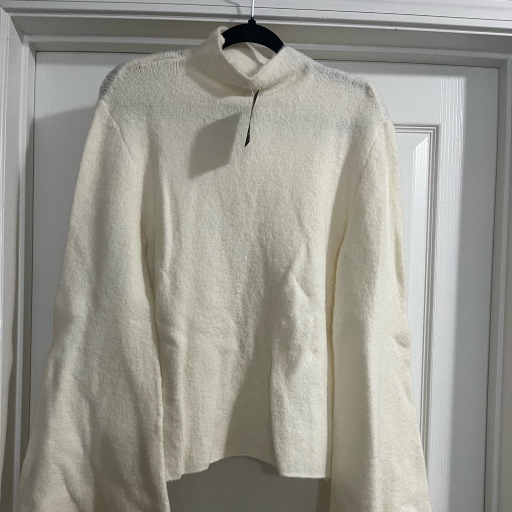 High Neck, Flare Sleeve Sweater
